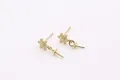 Vergulde S925 zilveren bloem oorknopjes met zirkonia voor DIY sieraden maken - Bloemvorm / Bloem Stijl - Goud