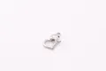 Chiusura a moschettone a cuore in argento sterling S925 lucido per gioielli DIY - Argento