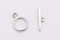 Silver S925 flower twist toggle clasp for DIY necklace and bracelet jewelry making - Style 2-Silver Plated Platinum