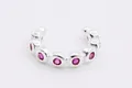S925 Sterling Silber Ear Cuff mit runden rosa Zirkonsteinen für Ohren ohne Löcher - Silber Rosa Zirkonia