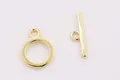 Golden flower twist OT toggle clasp in S925 silver for DIY jewelry bracelets - Style 2-Silver Plated Yellow Gold