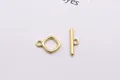 Polished gold square OT toggle clasp set for DIY necklace and bracelet jewelry making - Small / Silver Plated Gold