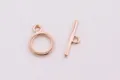 S925 sterling silver flower toggle clasp in rose gold finish for DIY jewelry - Style 2-Silver Plated Rose Gold