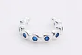 Eleganter S925 Sterling Silber Ear Cuff mit funkelnden blauen Cubic Zirkonia Steinen - Silber Blauer Zirkonia