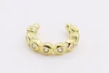 Ear cuff minimalista in argento S925 dorato con zirconi brillanti incastonati - Oro Bianco Zirconia