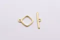 Square S925 silver OT toggle clasp connector with gold plating for DIY jewelry - Large / Silver Plated Gold