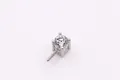 S925 sterling silver zircon pendant bail with four-claw setting and twisted metal post - Solitaire Prong Setting / Platinum Plated