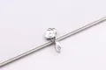 Polished silver S925 sterling silver auspicious cloud pendant charm for DIY jewelry - Cloud Style White Gold Plated