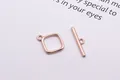 Rose gold square OT toggle clasp set for DIY jewelry bracelets and necklaces - Large / Silver Rose Gold Plated