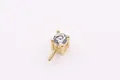 S925 sterling silver gold plated cz pendant bail with twisted shank for DIY jewelry - Solitaire Prong Setting / Gold Plated