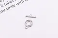 Chiusura OT in argento sterling S925 a forma di moneta per gioielli fai-da-te - Piccolo (10.7x8.3mm) / Argento Placcato Platino