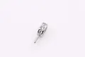 S925 sterling silver pendant bail with three cubic zirconia stones and screw pin for DIY pearls - Vertical Triple Stone / Platinum Plated