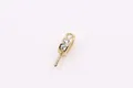 S925 sterling silver gold-plated pendant clasp with cubic zirconia for DIY jewelry - Vertical Triple Stone / Gold Plated