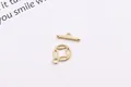 Chiusura a barra a T in argento S925 color oro chiaro per creazione gioielli fai-da-te - Piccolo (10.7x8.3mm) / Argento Placcato Oro