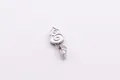 S925 sterling silver gourd pendant with cloud pattern and pinch bails for jade - Gourd Style White Gold Plated