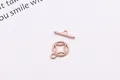 Chiusura OT in argento sterling S925 oro rosa con motivo a moneta per gioielli fai-da-te - Piccolo (10.7x8.3mm) / Argento Placcato Oro Rosa