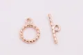 S925 sterling silver flower toggle clasp in rose gold finish for DIY jewelry - Style 4-Silver Plated Rose Gold