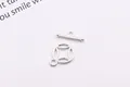 Chiusura a barra a forma di moneta in argento S925 per collane e bracciali fai da te - Grande (14x10.6mm) / Argento