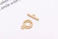 Chiusura a ginocchiera dorata in argento S925 con design a moneta per bracciali e collane - Grande (14x10.6mm) / Argento Placcato Oro