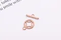 Chiusura a T in argento sterling S925 oro rosa con motivo decorativo per gioielleria - Grande (14x10.6mm) / Argento Placcato Oro Rosa