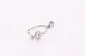 S925 silver hollow heart pendant clasp with sparkling zircon for DIY jewelry making - Hollow Heart Style 1 (Platinum)