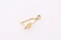 S925 sterling silver heart-shaped pendant bail with gold finish and zircon inlay - Hollow Heart Style 1 (Gold)