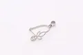 S925 sterling silver DIY bail for pendant with flower coin pattern in silver finish - Floral Coin Style 2 (Platinum)