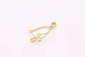 Golden S925 silver pendant bail with hollow floral coin design for DIY jewelry - Floral Coin Style 2 (Gold)