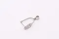 S925 sterling silver pendant clasp with Chinese Fu character hollow design detail - Hollow Blessing Style 3 (Platinum)