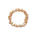 Detail of premium champagne satin hair scrunchie showing smooth texture and soft folds - S / Off White