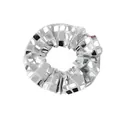 Chouchou à paillettes miroir argentées avec carreaux réfléchissants style disco - Paillettes Argentées