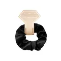 Schwarzes Satin-Haargummi auf Diamantkarte für Brautparty und Hochzeitsfrisuren - Satin Schwarz