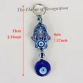 Hamsa Hand and Evil Eye keychain in blue and white colors for bags and cars - Blue And White Eye Style 01
