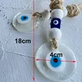 Ciondolo Evil Eye a stella fatto a mano con vetro 4cm e corda 18cm per borse - Cerchio Trasparente