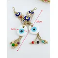 Decorazione da parete Occhio di Allah turco con amuleto in vetro da 4cm e corda - Stile C