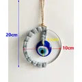 Decorazione da parete malocchio fatta a mano con anello in metallo da 10 cm - Grigio