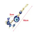 Handmade Turkish Blue Evil Eye hanging decor with 3cm glass bead and natural jute rope - Blue Beads Style