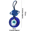 Ciondolo Evil Eye fatto a mano con disco in vetro blu e nodo cinese intrecciato - Malocchio Blu Con Nodo Cinese