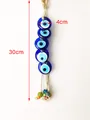 Decorazione da parete Malocchio fatta a mano con cinque perle di vetro blu, lunga 30cm - Blu