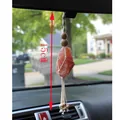 Handmade 15cm woven cotton hanging ornament with pink Himalayan salt stone and wooden beads - Style C