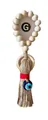 Boho wood bead door hanger with letter G, evil eye charm and rustic jute tassel decoration - Style G (25cm Long)