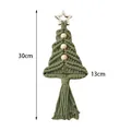 Addobbo albero di Natale in cotone intrecciato verde salvia con stella e perle di legno - Albero di Natale verde