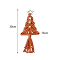 Addobbo per l'albero di Natale in macramè rosso mattone fatto a mano con perline - Albero di Natale rosso
