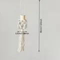 Handmade bohemian style woven perfume bottle car pendant with white cotton net and tassels - Perfume Bottle Ornament Style A