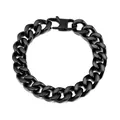 Matte black Cuban link bracelet for men in high-quality stainless steel with lobster clasp - Wide Version / Black