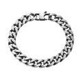 Classic silver grey Cuban curb chain bracelet for men in durable stainless steel - Regular Fit / Antique Silver