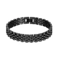 Bracciale jubilee da uomo in acciaio inossidabile nero 15mm con chiusura pieghevole - 1,5 cm di larghezza / Nero