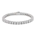 Klassisches Tennisarmband aus Edelstahl mit 3A Zirkonia in runder Krappenfassung - Länge 21cm / Stahlfarben