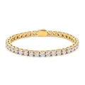 Klassisches goldenes Tennisarmband mit handgesetzten 3A-Zirkonia in einer Krallenfassung - Länge 21cm / Gold