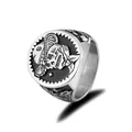 Anello vintage da uomo con teschio da cowboy in acciaio inox effetto invecchiato - n.10 / Stile Cappello da Cowboy (Stile 1)
